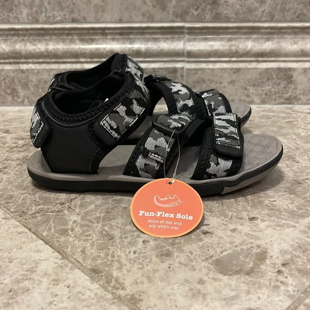 Sonoma Gravity Boys Adjustable Sandals Camo Grey Size 13